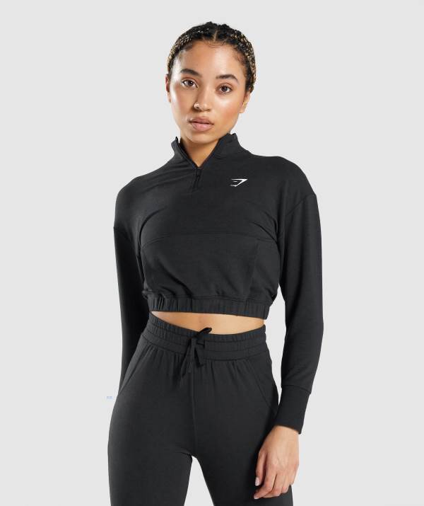 Damske Pulovre Gymshark Pippa Training Čierne | DL9138254
